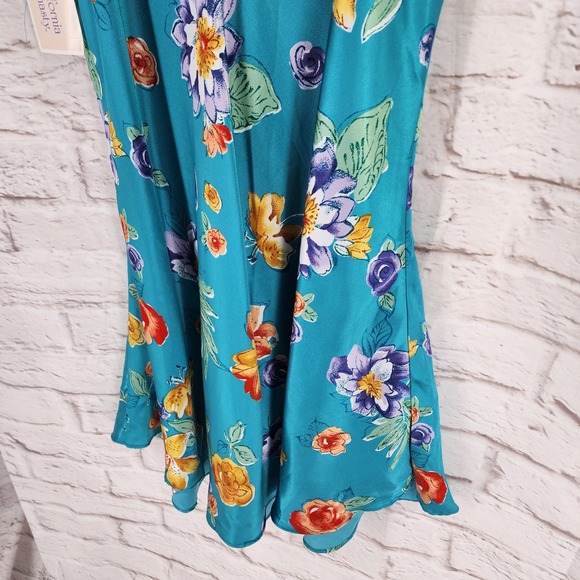 Vintage California Dynasty Satin Slip Dress Small Festival Fairy Floral Boho NWT - Picture 5 of 10